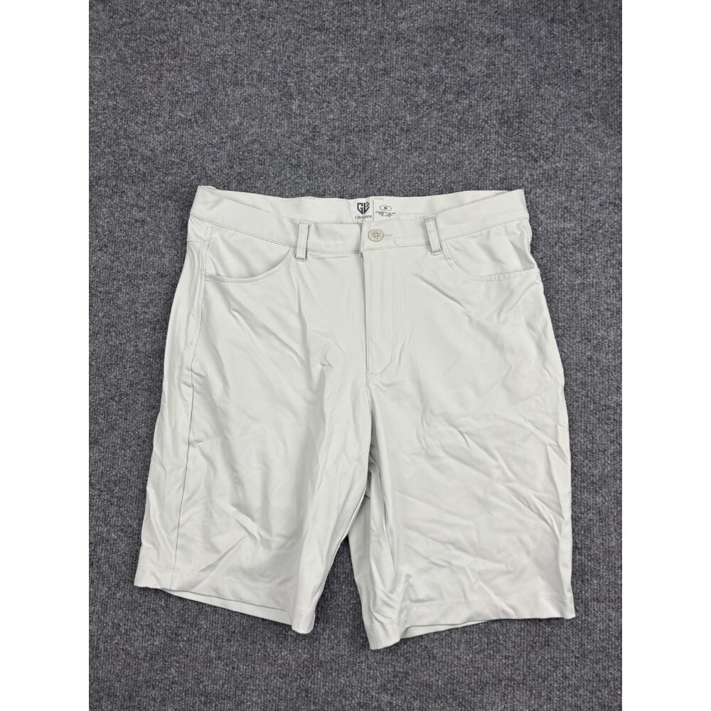 Graham Luxe Shorts Mens 34 White Performance Golf Stretch Nylon Spandex Pockets